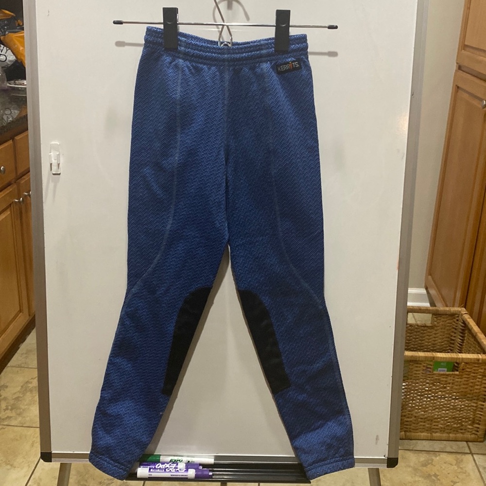 Blue Kerrits riding pants - herringbone pattern